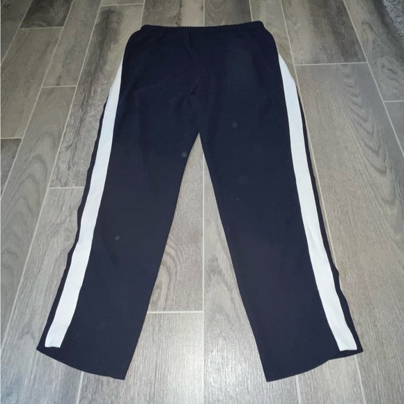 Women's J. Crew Navy Blue & White Tuxedo Stripe Jogger Pants - Picture 9 of 10
